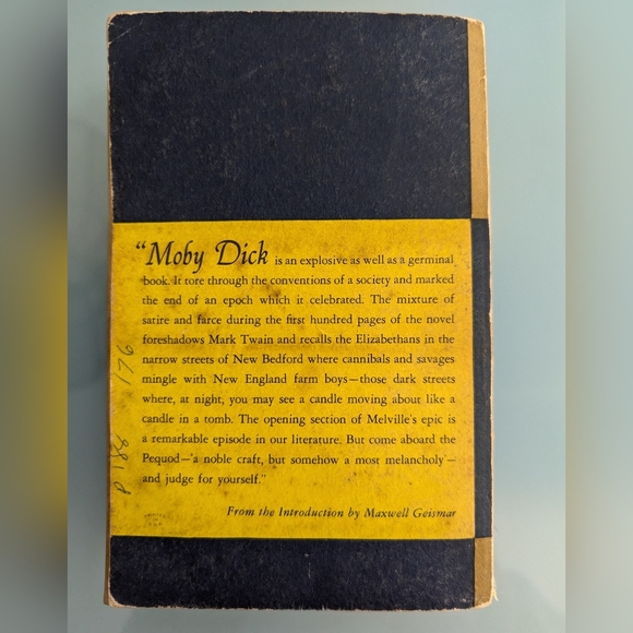 Vintage Moby Dick Book, Classic Fiction Paperback Book 1959, Gift For Book Lover - Picture 4 of 11